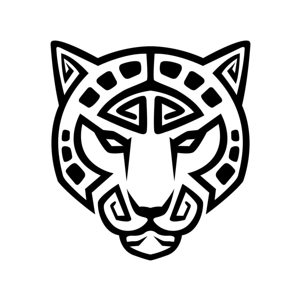Maya style jaguar tête logo conception vecteur
