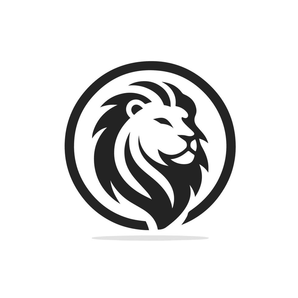 logo de mascotte tête de lion vecteur