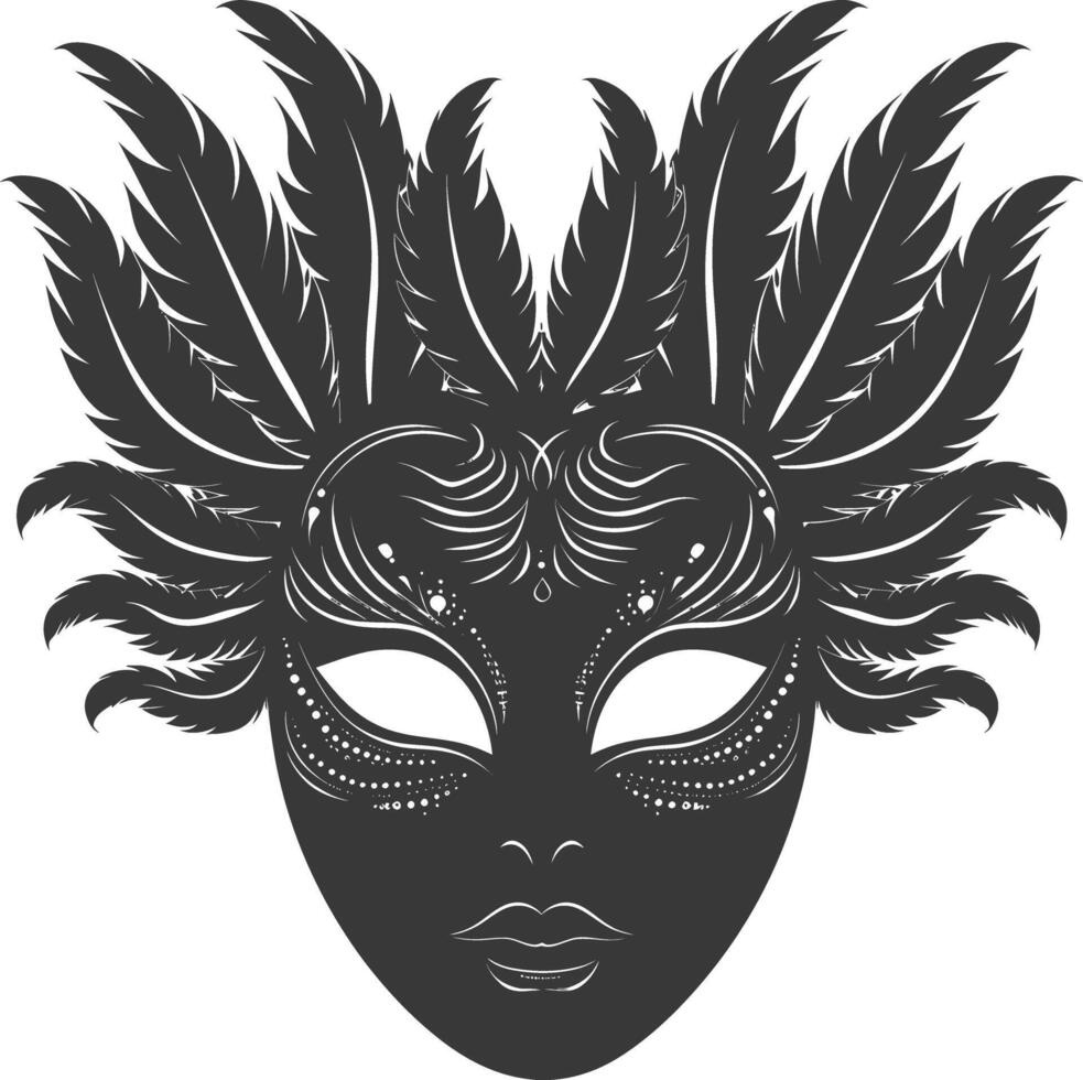 ai généré silhouette masque pour le mascarade noir Couleur seulement vecteur