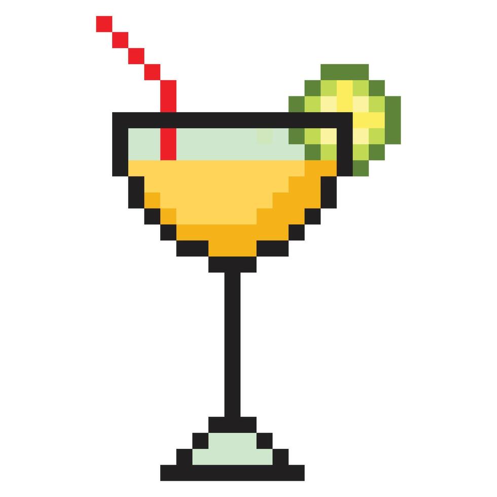 cocktail dans pixel art style vecteur