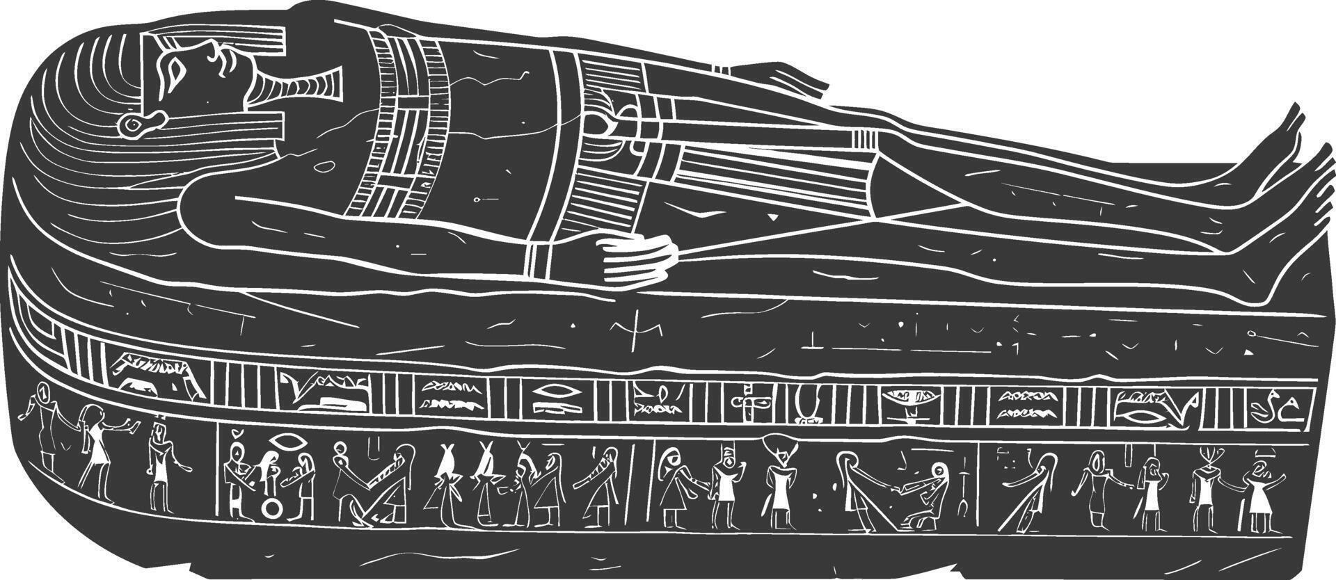 ai généré silhouette ancien Egypte sarcophage noir Couleur seulement vecteur