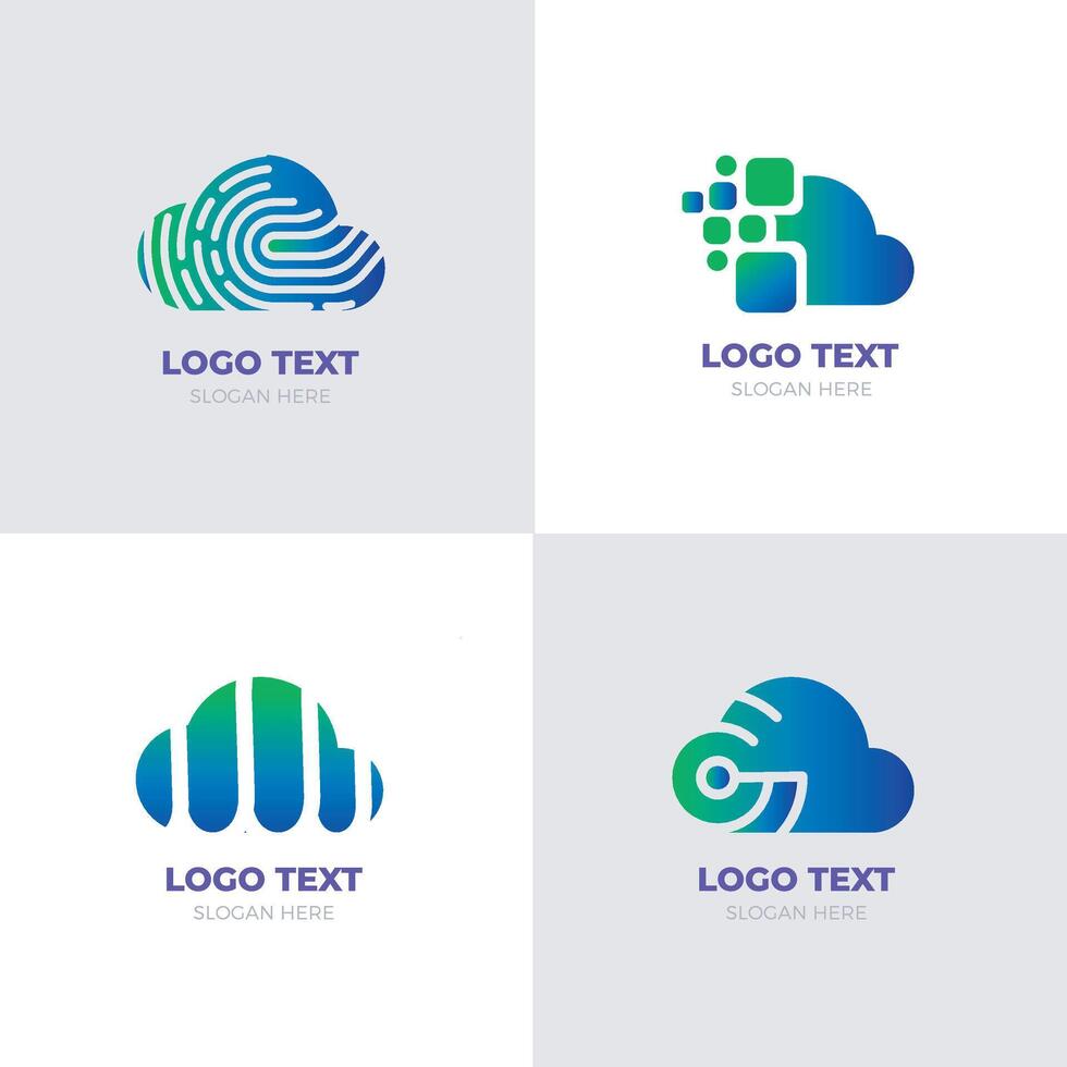 vecteur Créatif nuage entreprise logo ensemble