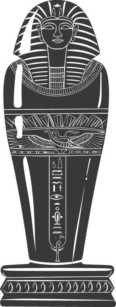 ai généré silhouette ancien Egypte sarcophage noir Couleur seulement vecteur