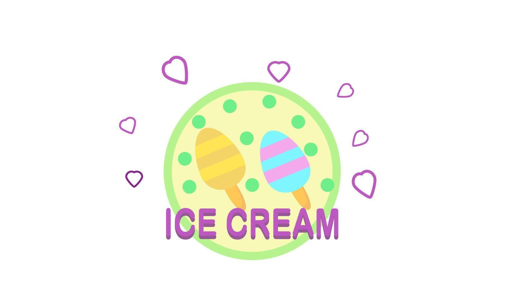la glace crème emblème, glace crème logo, Facile et minimaliste. vecteur