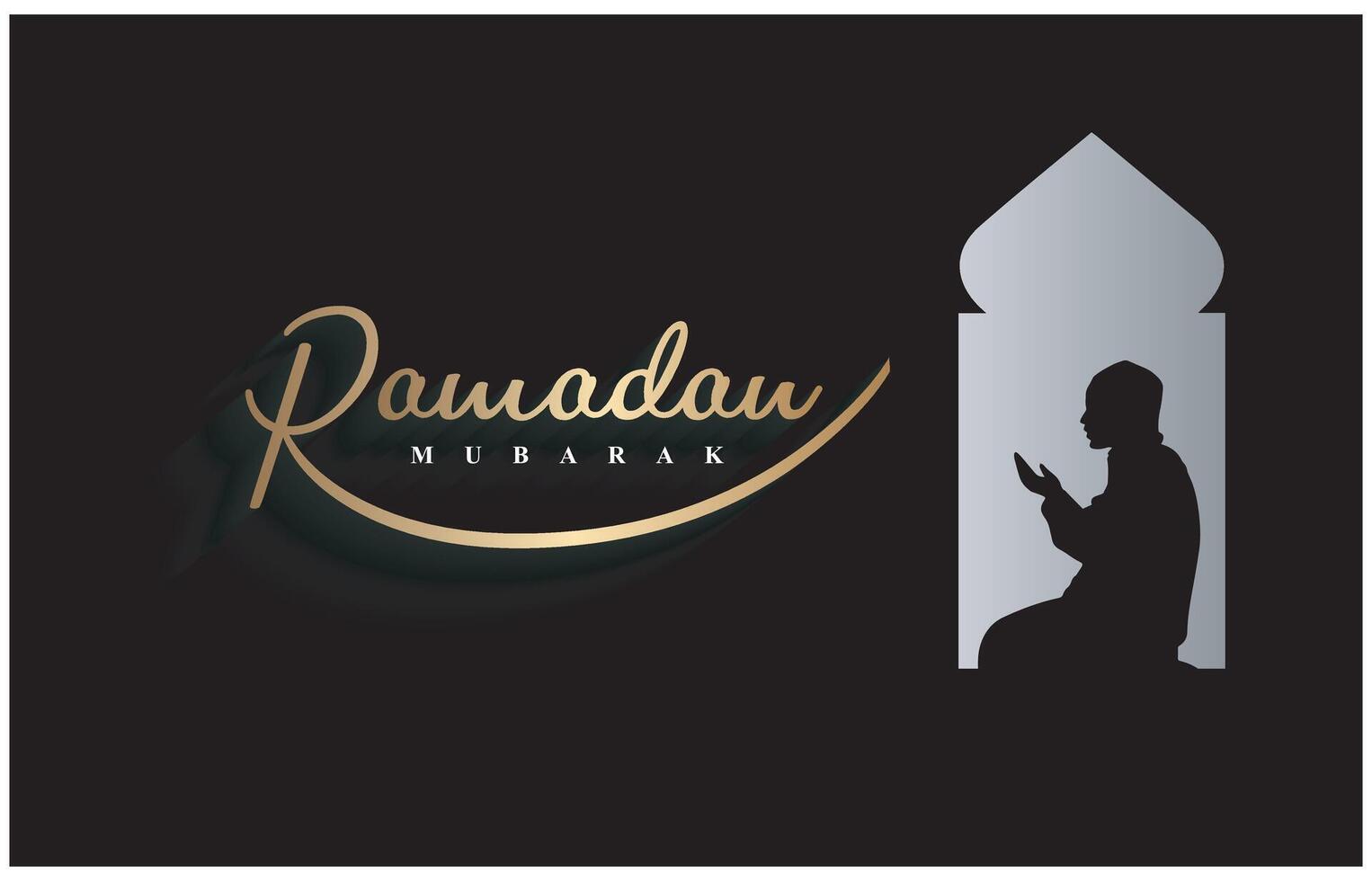 Ramadan kareem vecteur illustration islamique salutation conception ligne mosquée avec arabe modèle lanterne et calligraphie