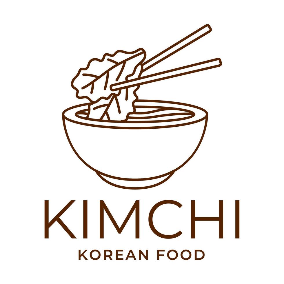 Kimchi logo coréen nourriture vecteur modèle, pour biologique en bonne santé traditionnel fait maison nourriture graphique dessins inspiration