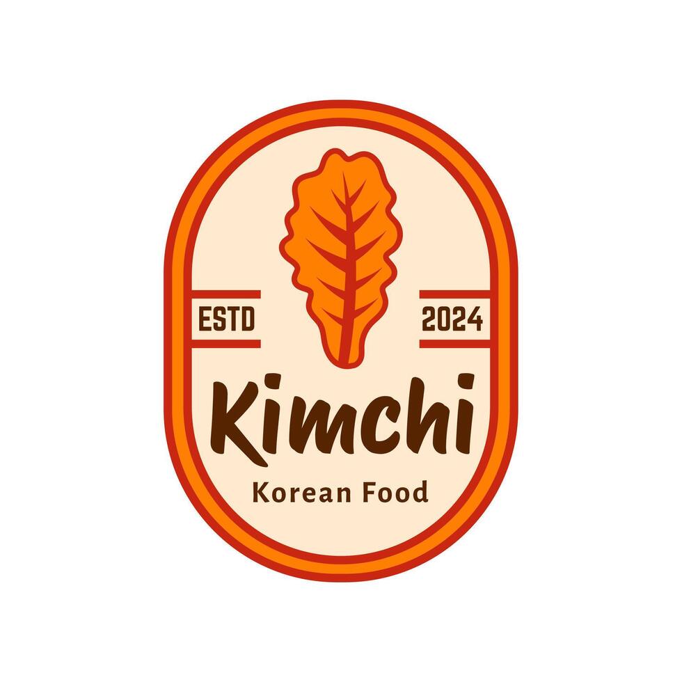 Kimchi logo coréen nourriture vecteur modèle, pour biologique en bonne santé traditionnel fait maison nourriture graphique dessins inspiration