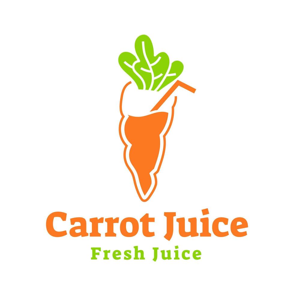 jus carotte logo, Frais carotte boisson logo conception vecteur modèle isolé sur blanc Contexte.