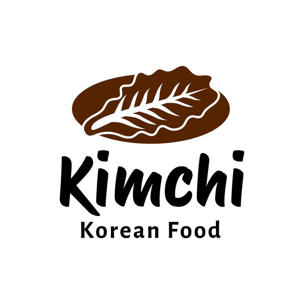 Kimchi logo coréen nourriture vecteur modèle, pour biologique en bonne santé traditionnel fait maison nourriture graphique dessins inspiration