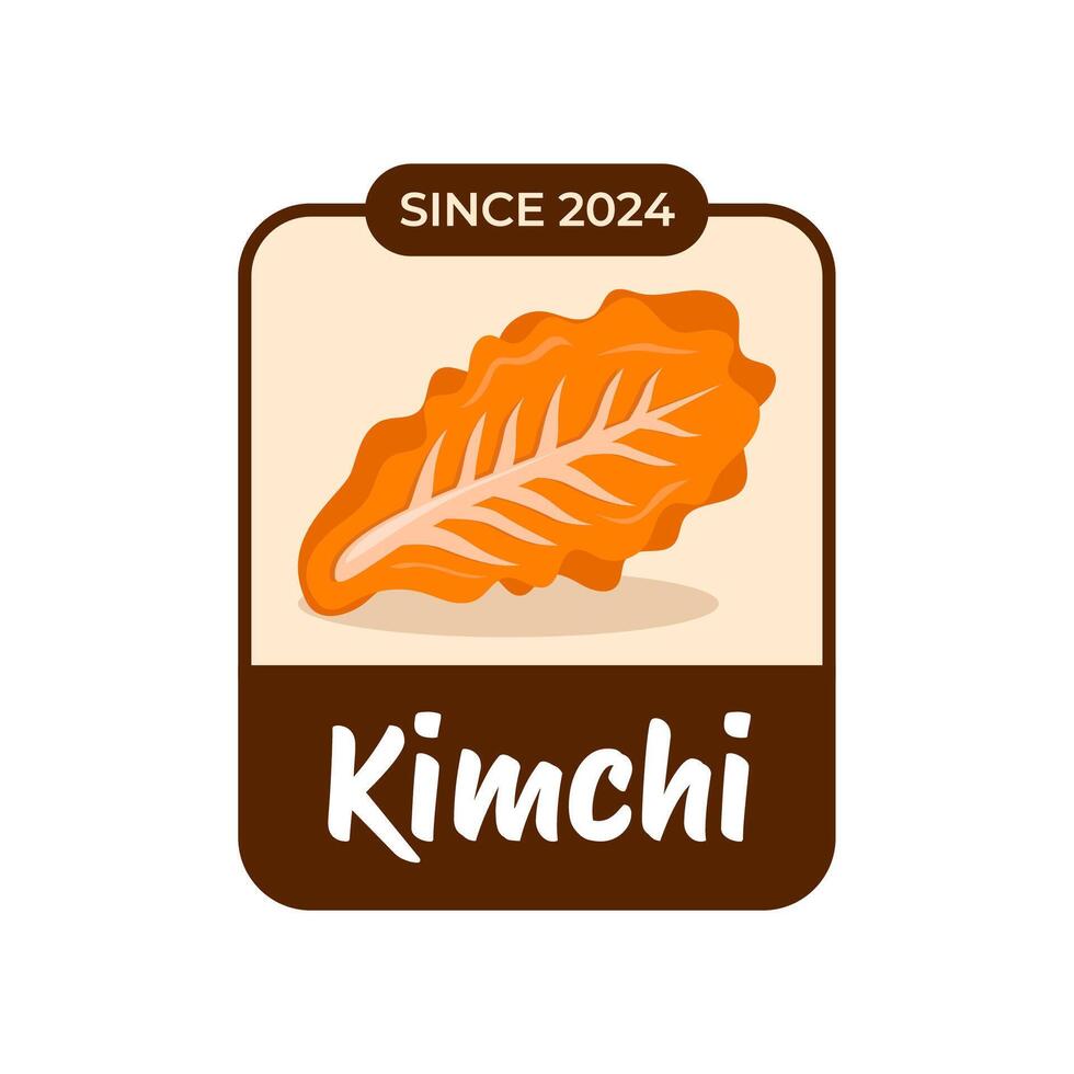 Kimchi logo coréen nourriture vecteur modèle, pour biologique en bonne santé traditionnel fait maison nourriture graphique dessins inspiration