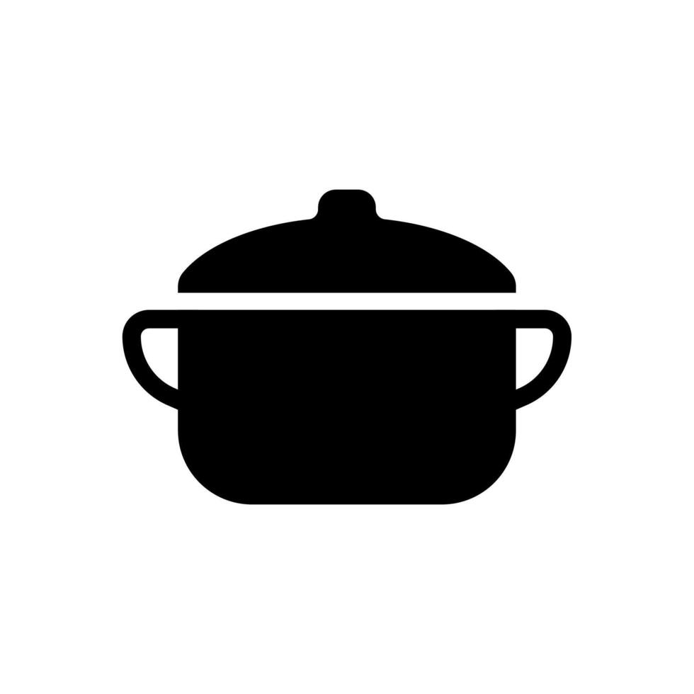 cuisine la poêle et pot glyphe icône vecteur. cuisinier pot cuisine signe. isolé symbole illustration vecteur