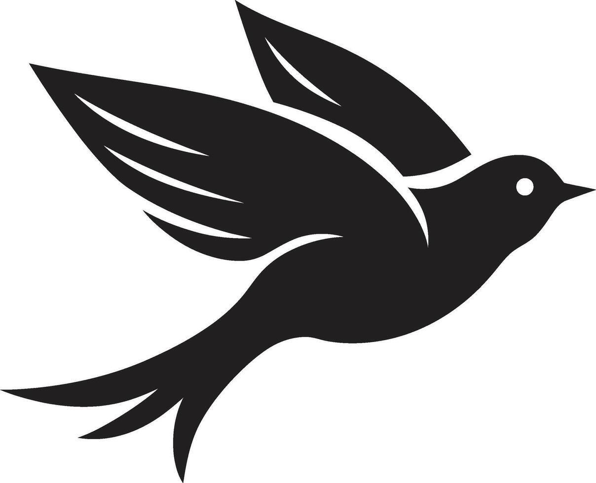 ciel planant esprit vecteur noir logo harmonieux vol mignonne noir oiseau logo