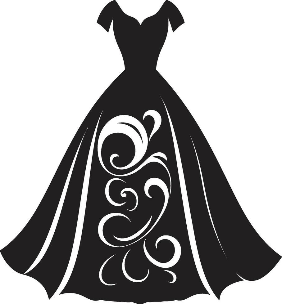 couture Signature vecteur robe icône les fashionistas rêver noir logo robe