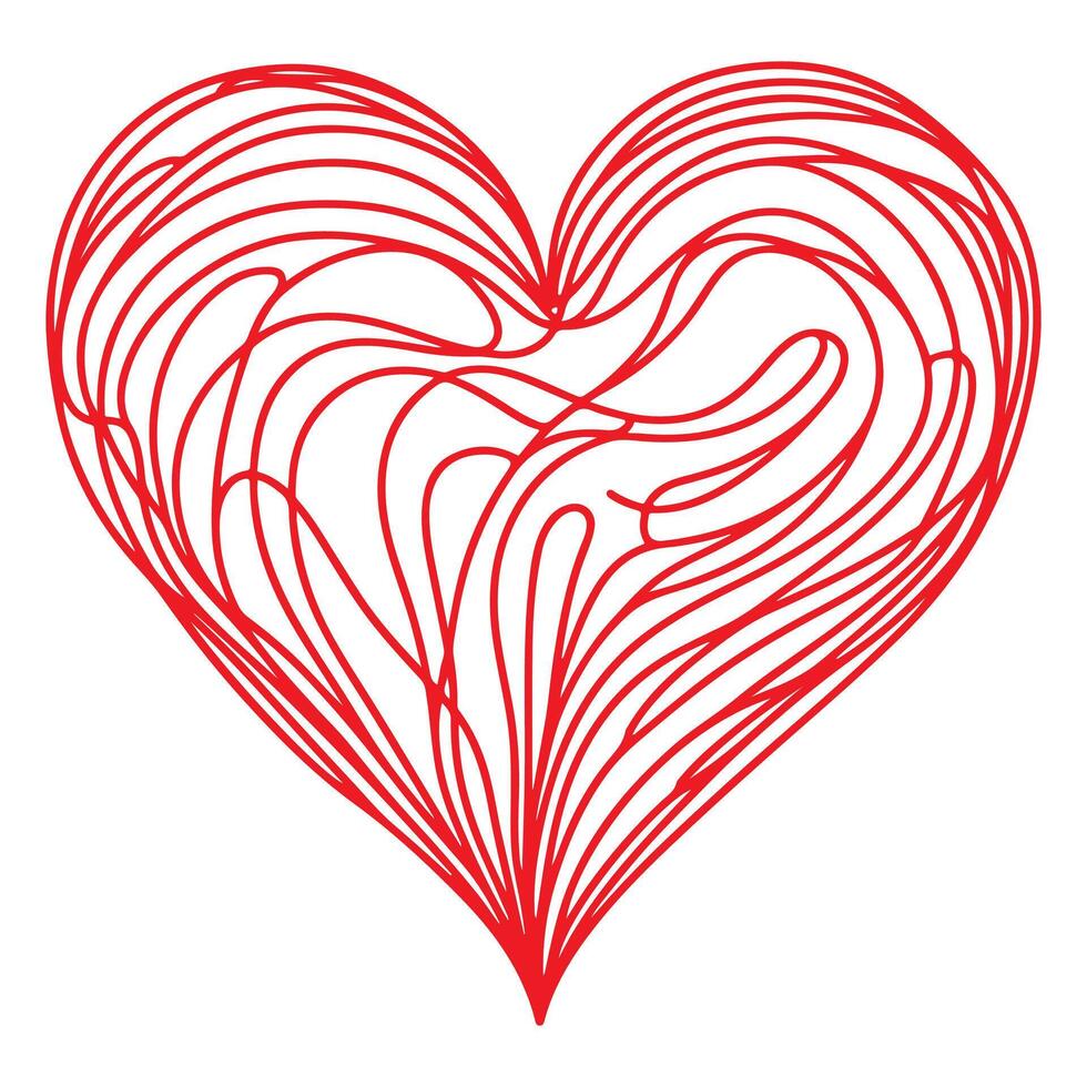 cœur forme rouge contour icône signe symbole de l'amour élément à décoration content vacances vecteur illustration