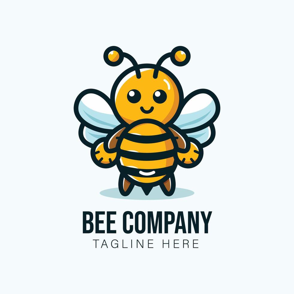 abeille entreprise logo. mascotte vecteur logo conception illustration avec une mignonne mon chéri abeille.