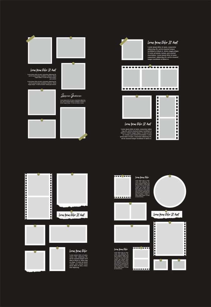 des photos ou Photos Cadre collage abstrait photo cadres et numérique photo mur modèle vecteur