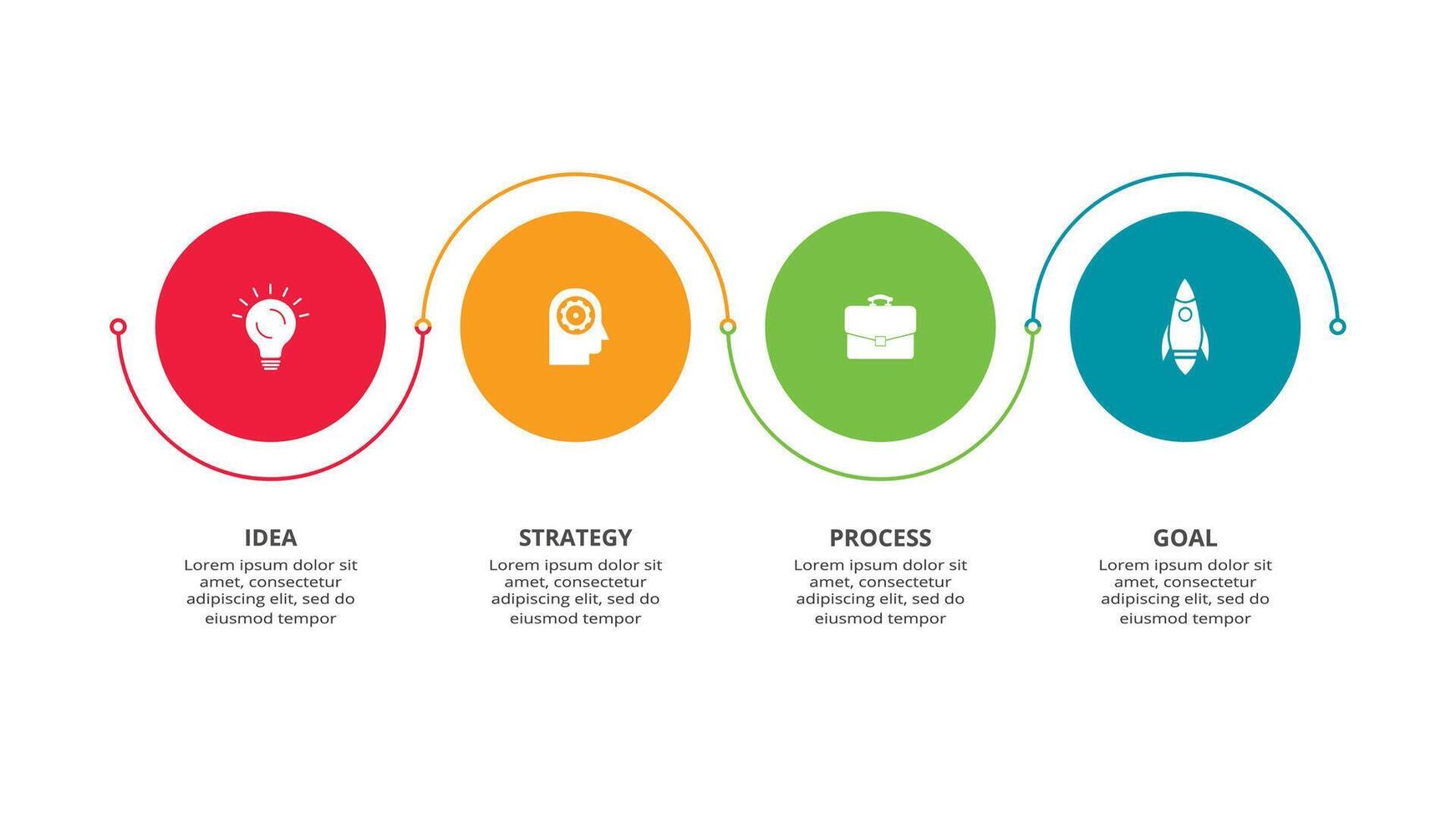 concept créatif pour infographie avec 4 étapes, options, pièces ou processus. visualisation des données d'entreprise vecteur