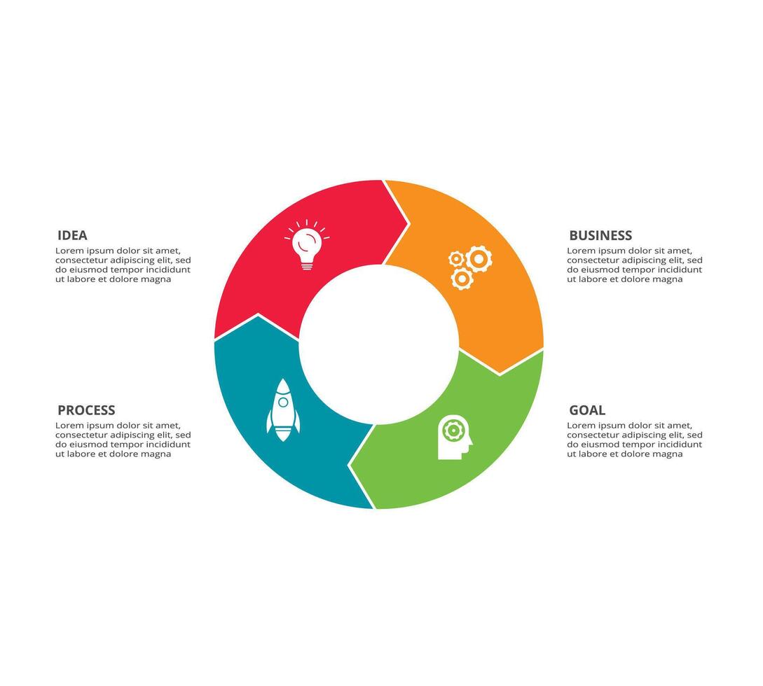 Créatif concept pour infographie avec 4 pas, choix, les pièces ou processus. affaires Les données visualisation. vecteur