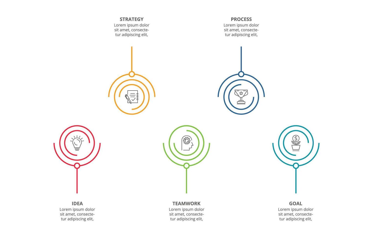 Créatif concept pour infographie avec 5 pas, choix, les pièces ou processus. affaires Les données visualisation. vecteur