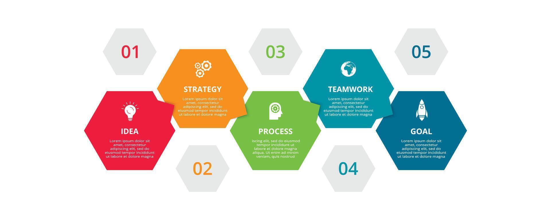 Créatif concept pour infographie avec 5 pas, choix, les pièces ou processus. affaires Les données visualisation. vecteur