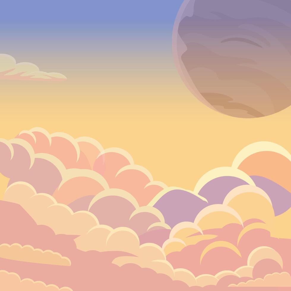 ciel Contexte plein de des nuages, illustrateur dessin vecteur