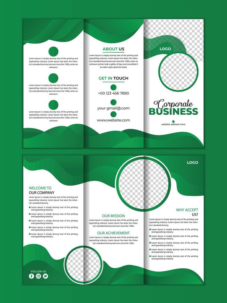 entreprise affaires triple brochure conception vecteur