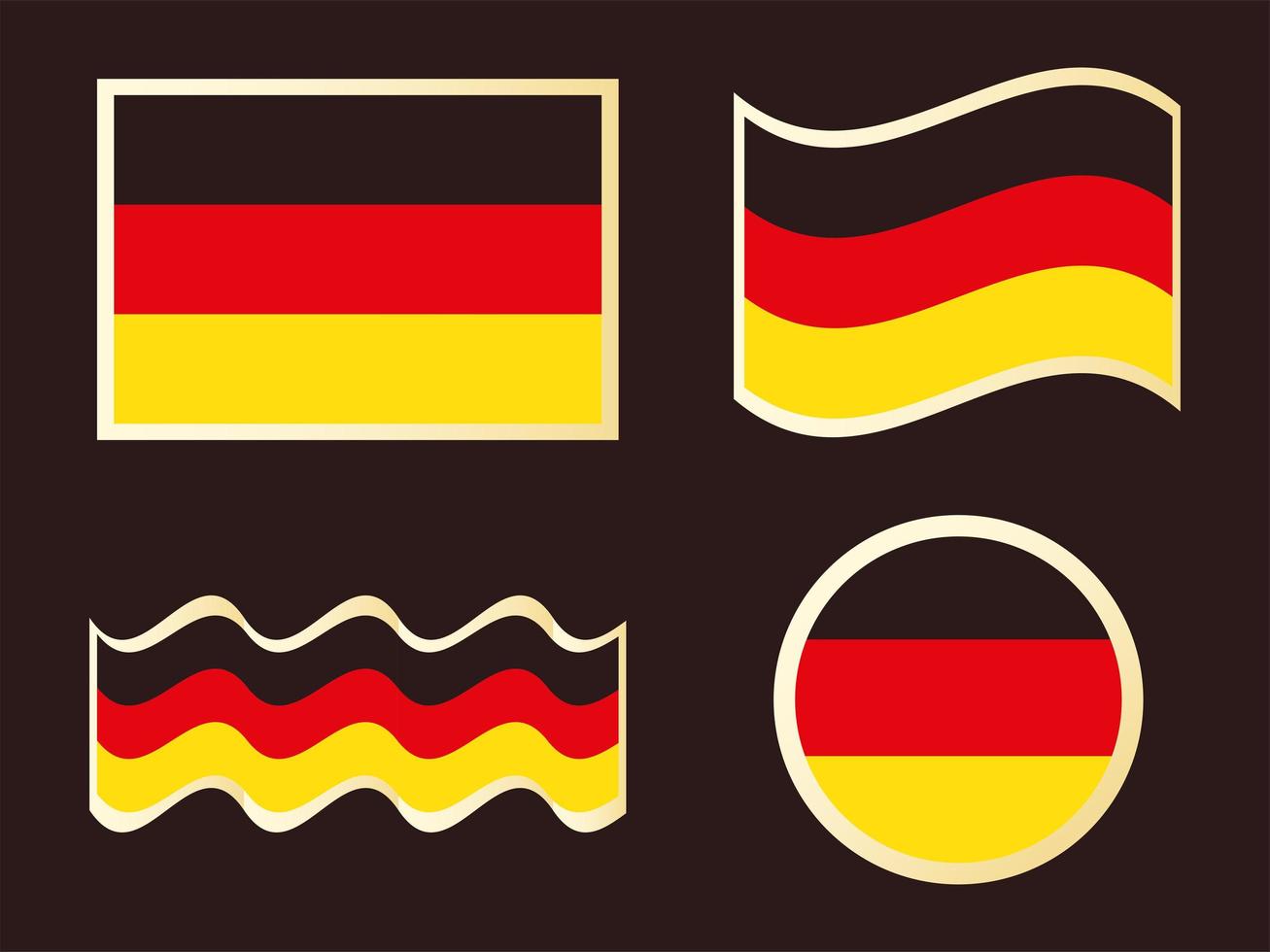 ensemble de drapeaux allemands vecteur