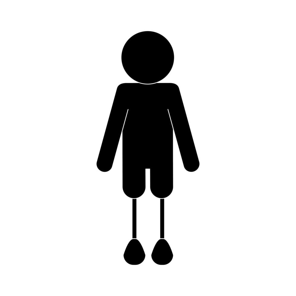 homme, à, jambes, prothèse, silhouette, style, icône, vecteur, conception vecteur