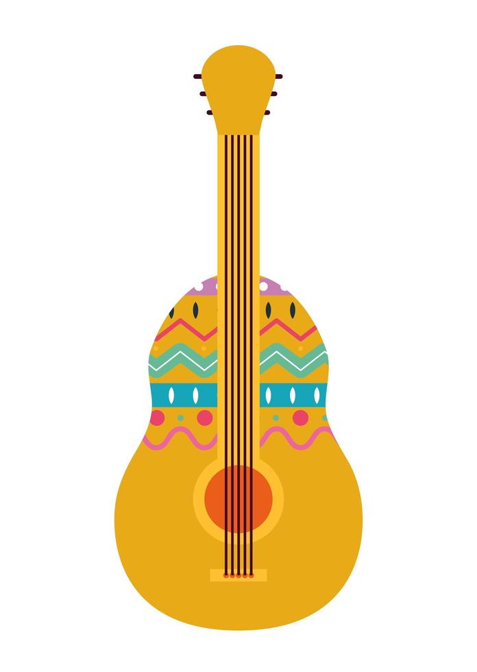 conception de vecteur de guitare mexicaine isolée