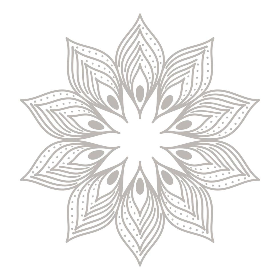 conception de vecteur d'ornement décoratif en forme de fleur d'argent