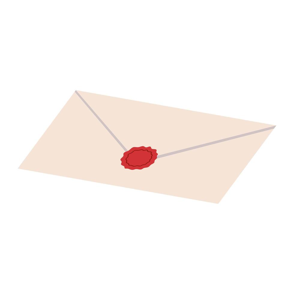 enveloppe scellée avec de la cire rouge vecteur