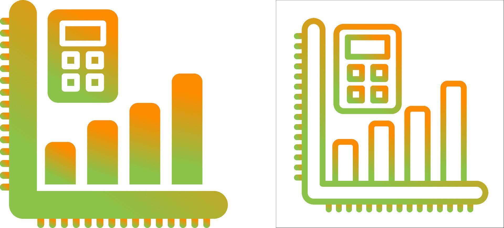 calculatrice avec graphique vecteur icône