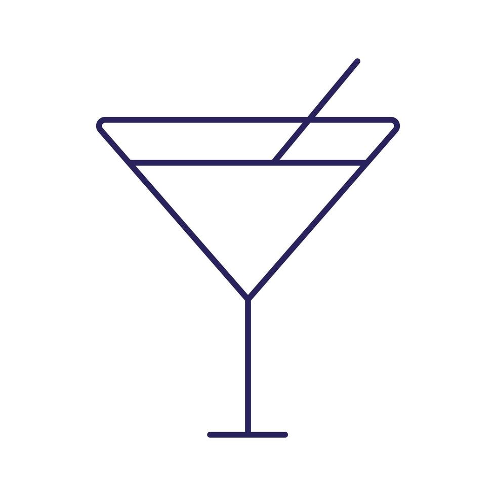 conception de vecteur d'icône de style de ligne cocktail martini