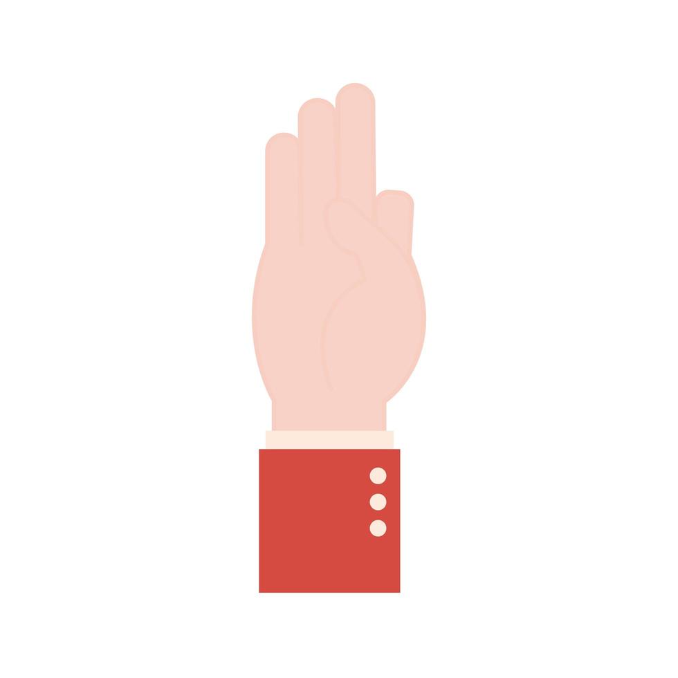 conception de vecteur d'icône de style plat à neuf main en langue des signes