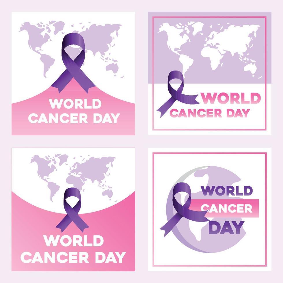 cartes de la journée mondiale du cancer vecteur