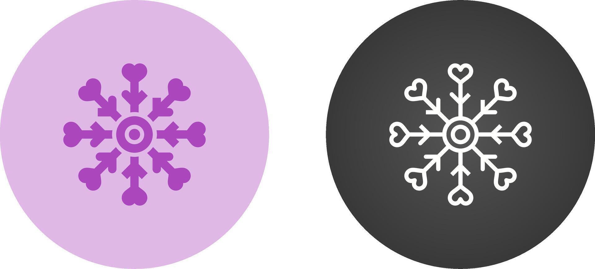 l'amour flocon de neige vecteur icône