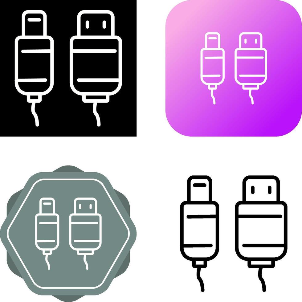 icône de vecteur de câble usb