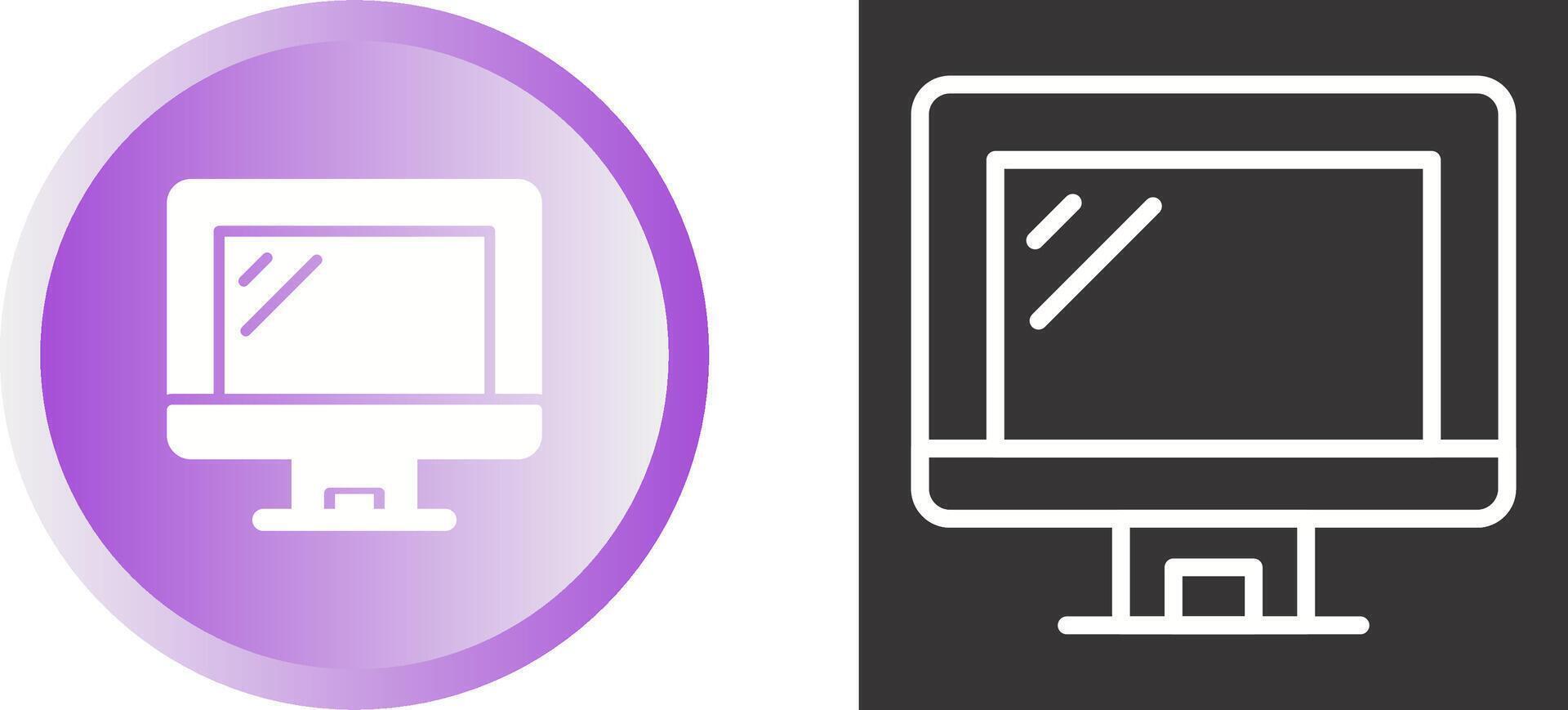 icône de vecteur de moniteur d'ordinateur