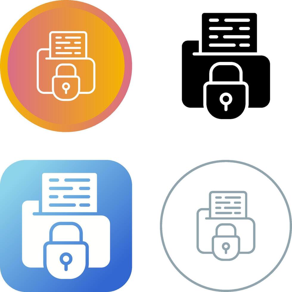 icône de vecteur de dossier sécurisé
