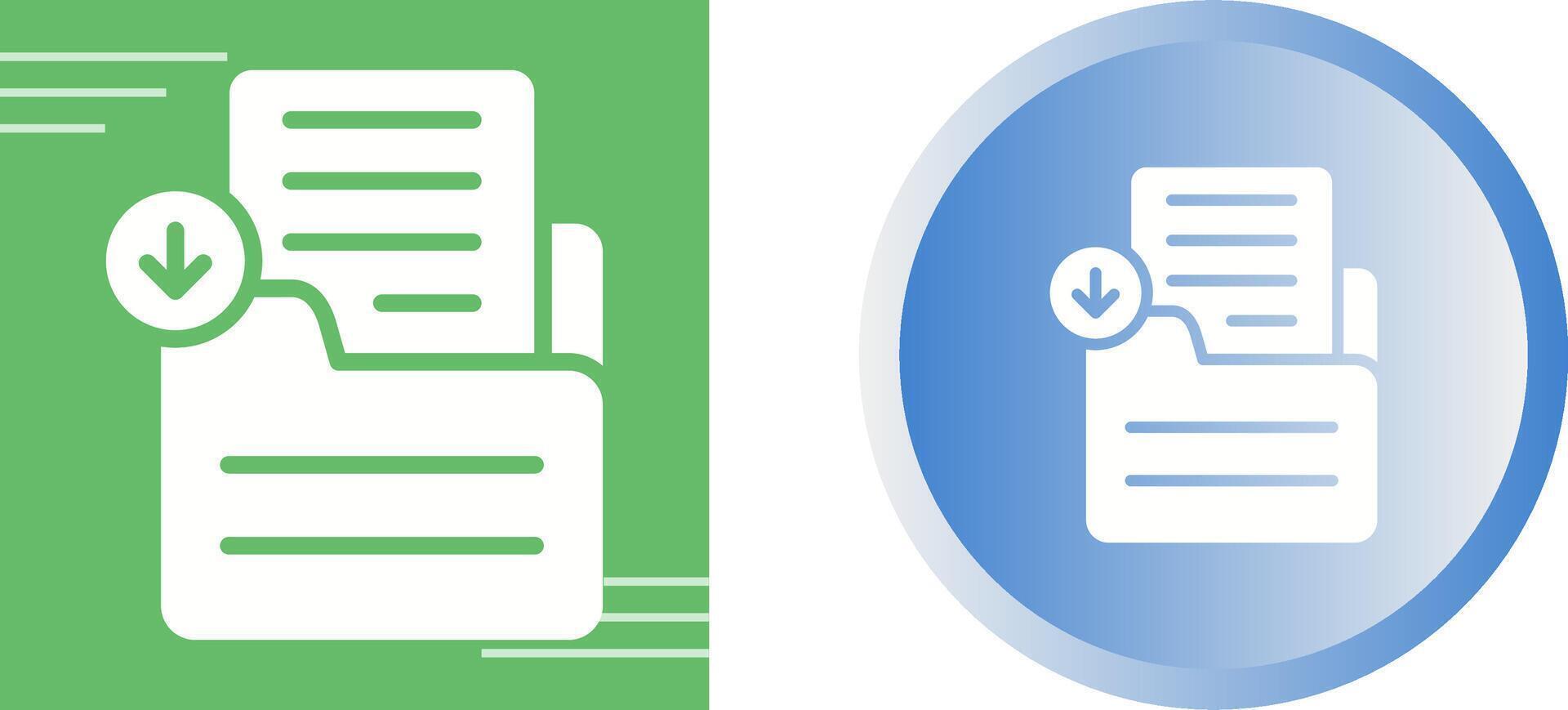 icône de vecteur de téléchargement de document