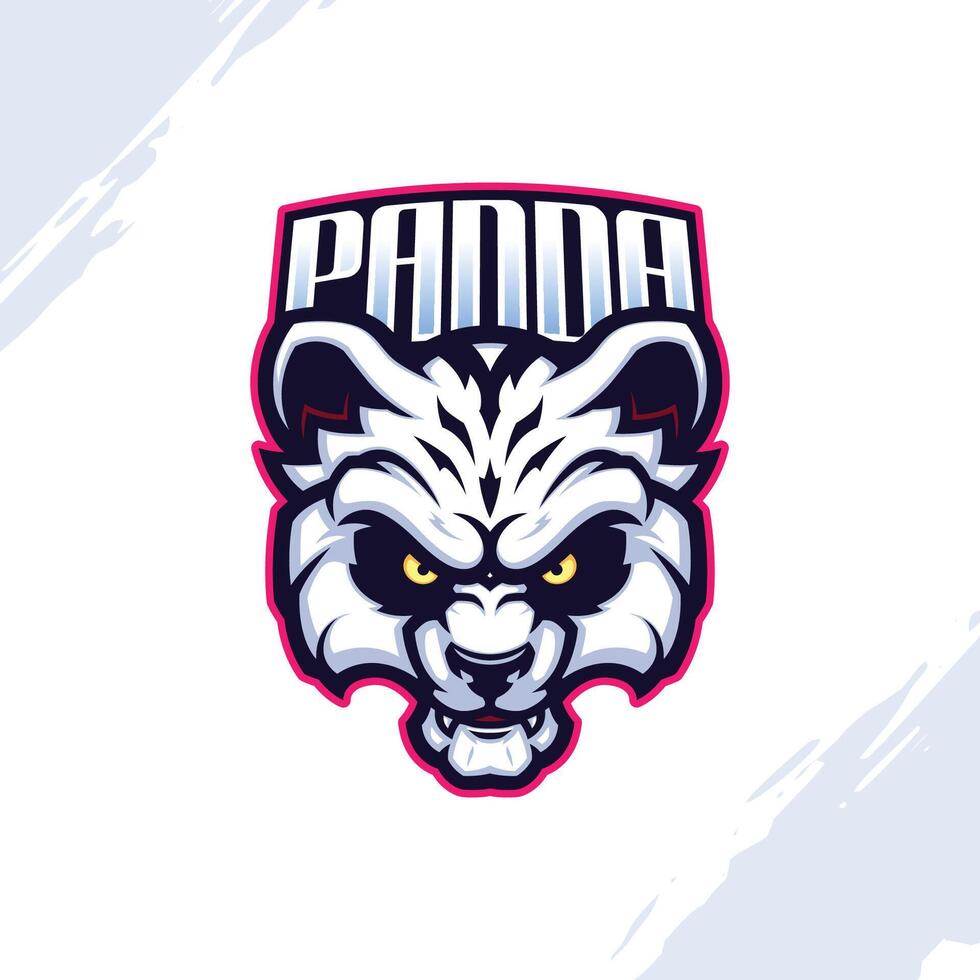 Panda tête jeu mascotte logo vecteur