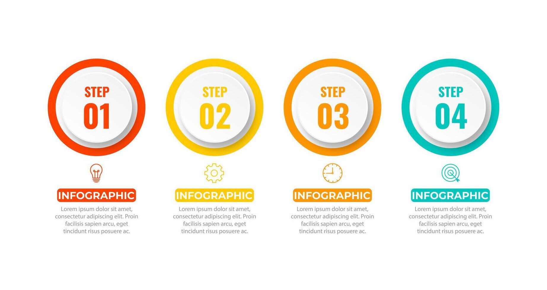 modèle d'infographie d'entreprise de présentation avec 4 options. illustration vectorielle. vecteur