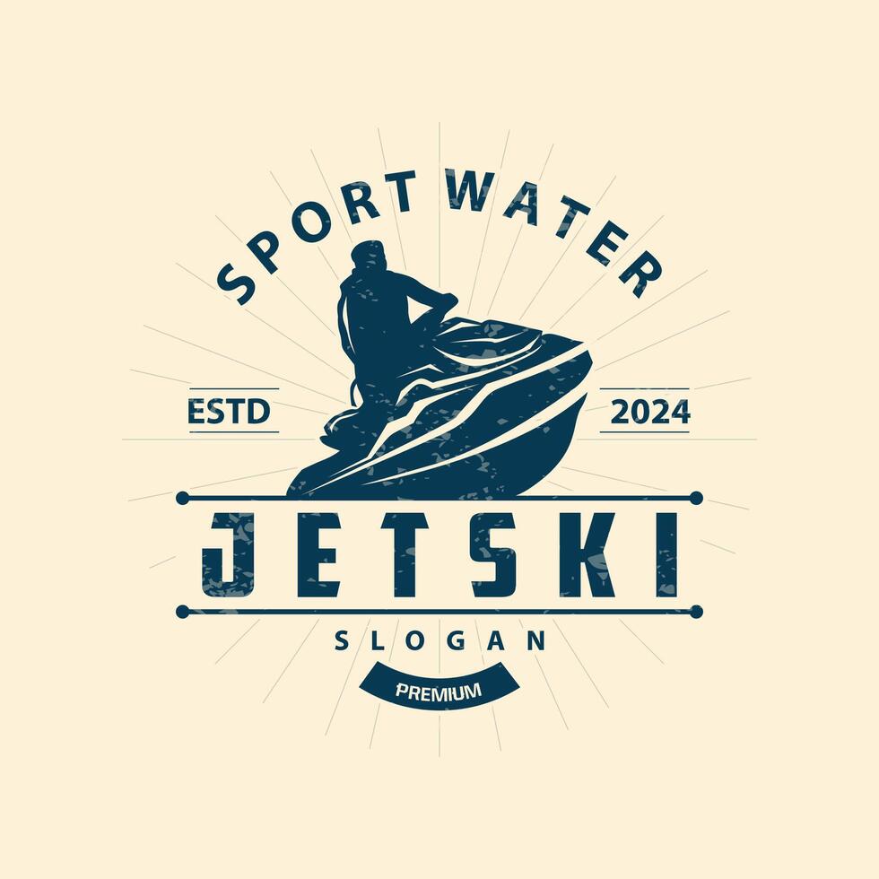 jet ski logo Marin sport jet ski marque logo badge modèle extrême l'eau courses vecteur affaires conception