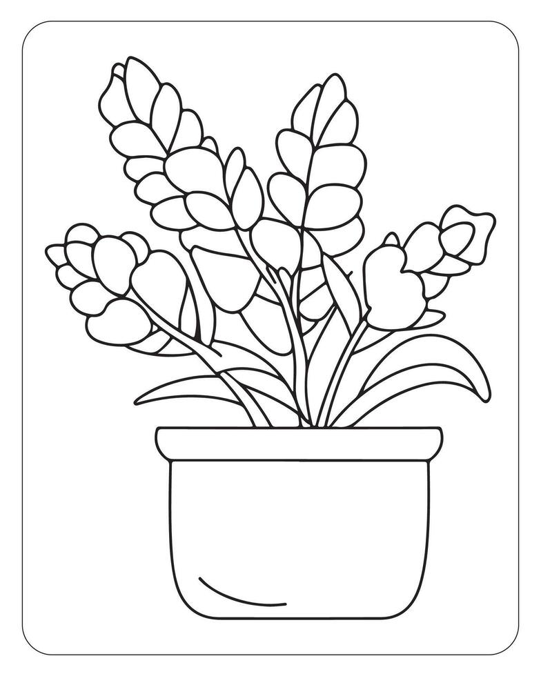 coloriages de fleurs pour les enfants vecteur