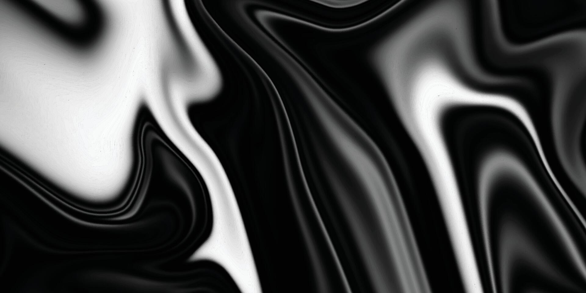 abstrait écoulement liquide courbe doubler. argent noir métallique. moderne fluide Contexte. noir et argent Contexte. magnifique marbrure liquéfier vecteur