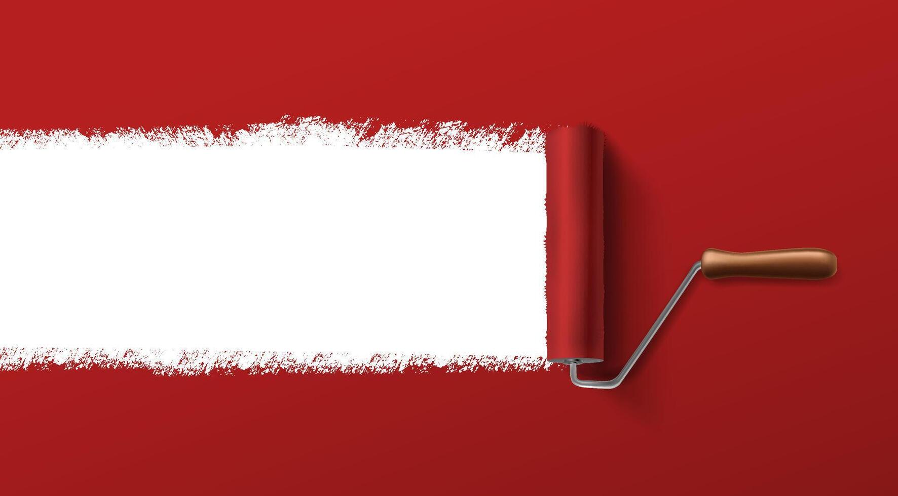 vecteur conception bannière avec rouge peindre règle et copie espace pour votre texte.