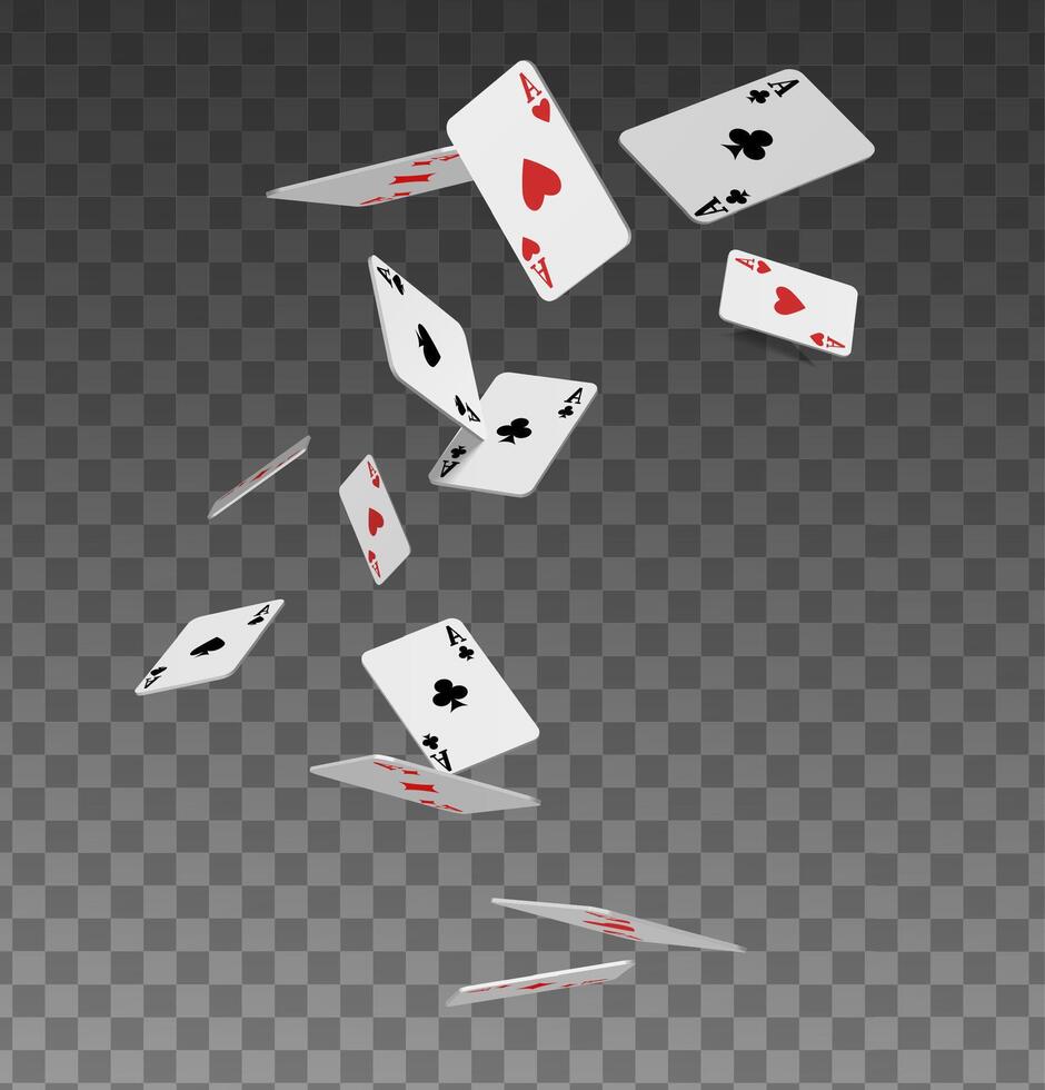 chute poker cartes as. 3d réaliste vecteur icône illustration.