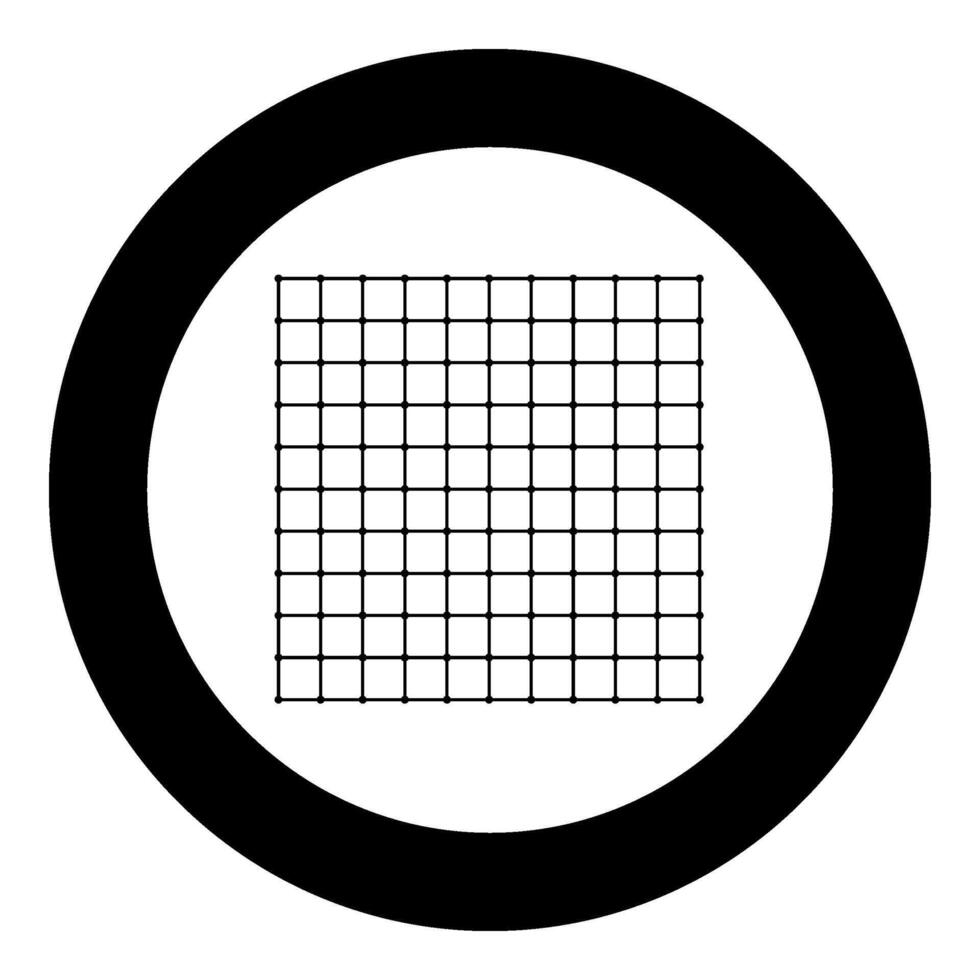 carré la grille à carreaux icône dans cercle rond noir Couleur vecteur illustration image solide contour style