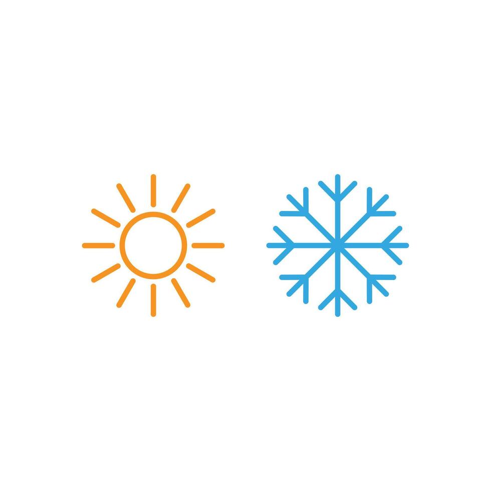 Soleil chaud et du froid icône logo conception concept idée vecteur