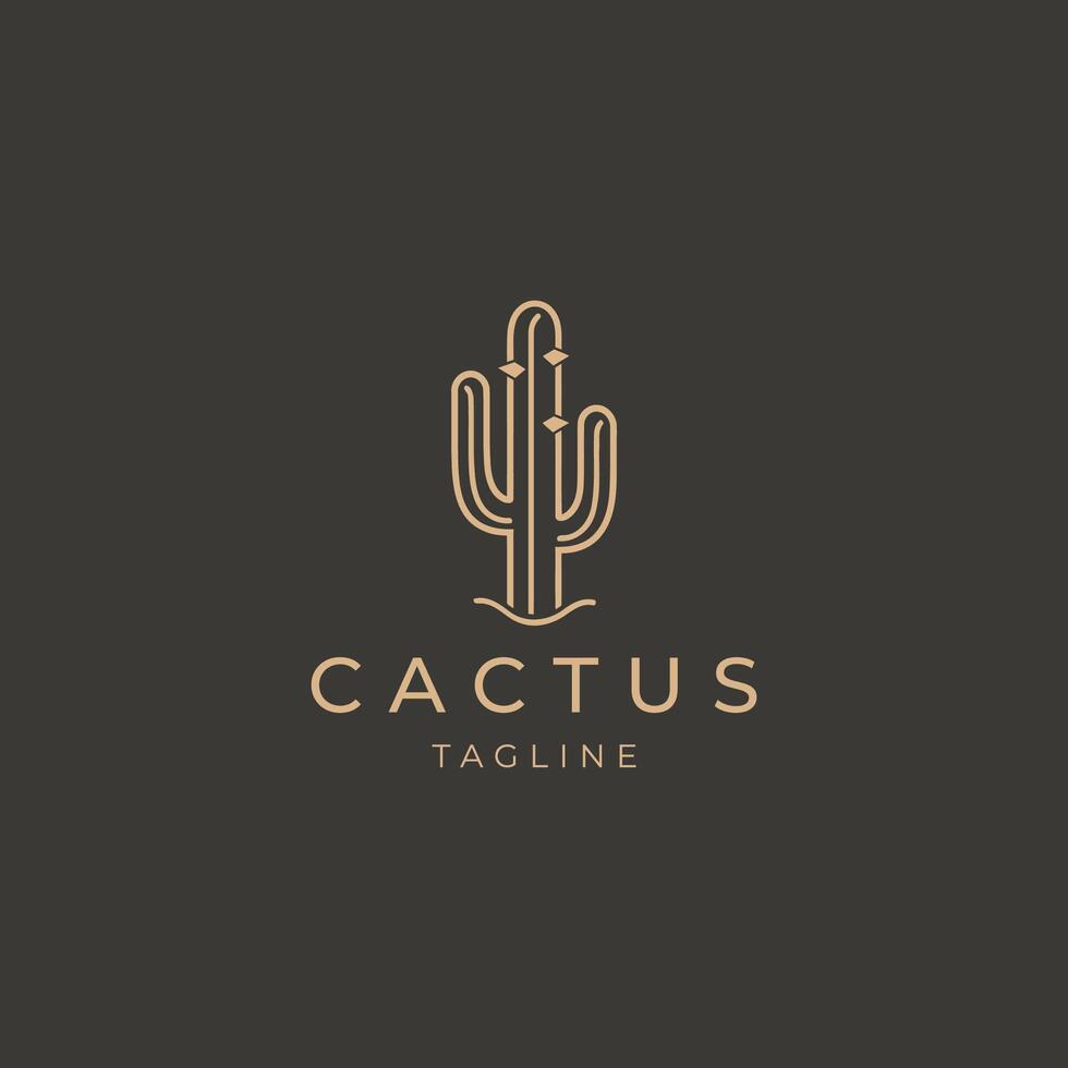 ai généré cactus logo vecteur icône conception modèle